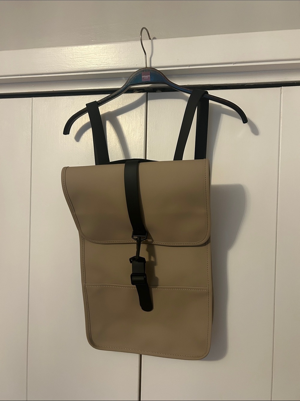 Rains Tan Backpack with Black Strap - Men